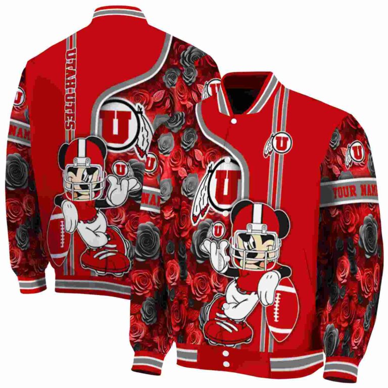 custom utah utes rose mickey red jacket fashion forward jacketwow