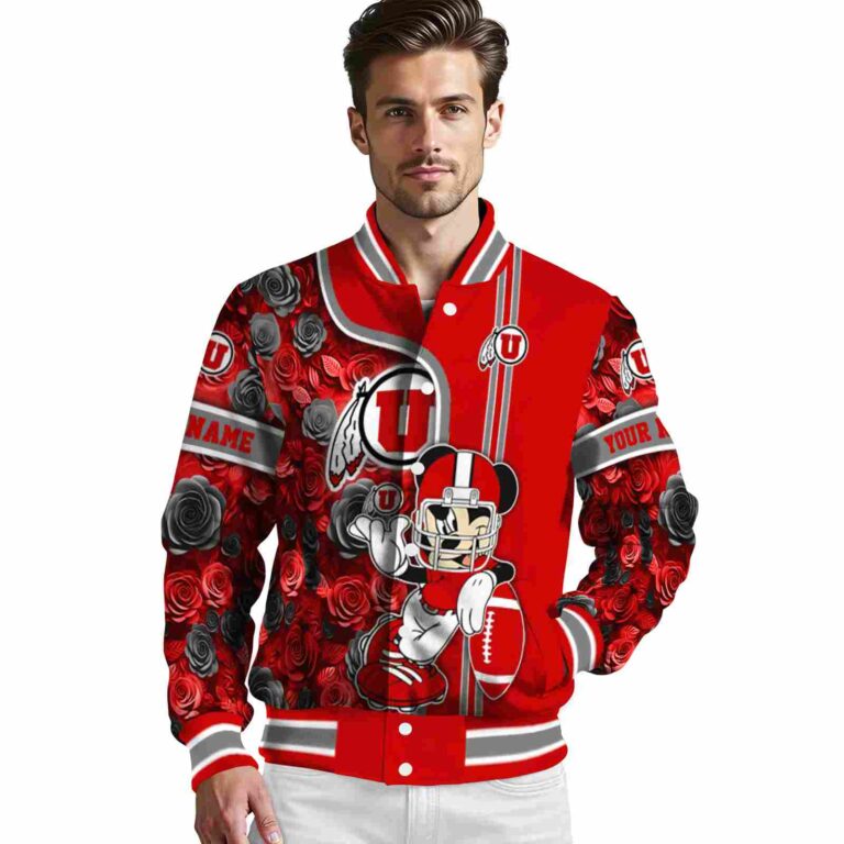 custom utah utes rose mickey red jacket high quality jacketwow