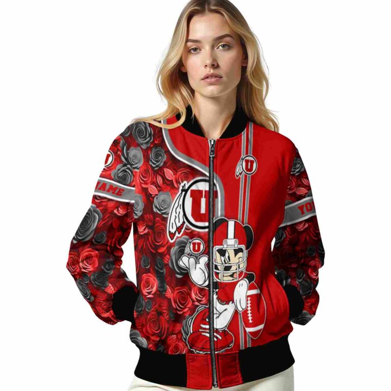 custom utah utes rose mickey red jacket latest model jacketwow