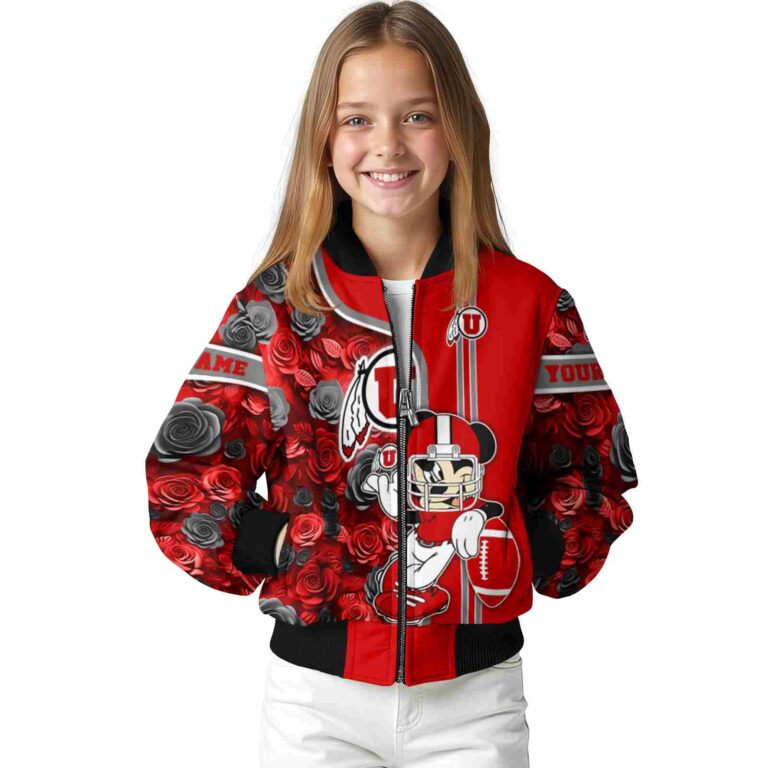 custom utah utes rose mickey red jacket top rated jacketwow