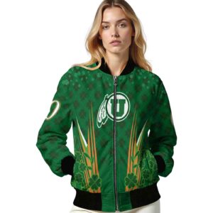 custom utah utes shamrock pattern green jacket latest model jacketwow