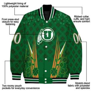 custom utah utes shamrock pattern green jacket new arrival jacketwow