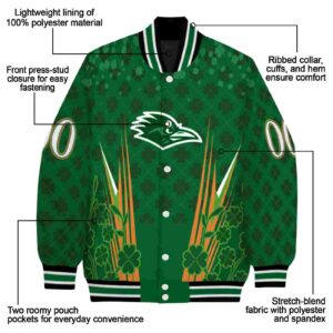 custom utsa roadrunners shamrock pattern green jacket new arrival jacketwow
