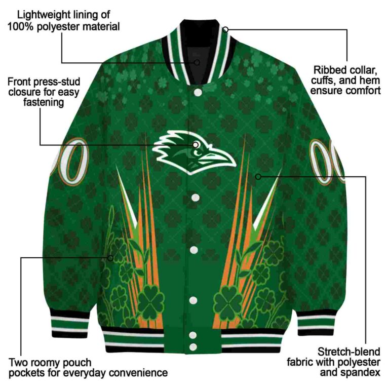 custom utsa roadrunners shamrock pattern green jacket new arrival jacketwow