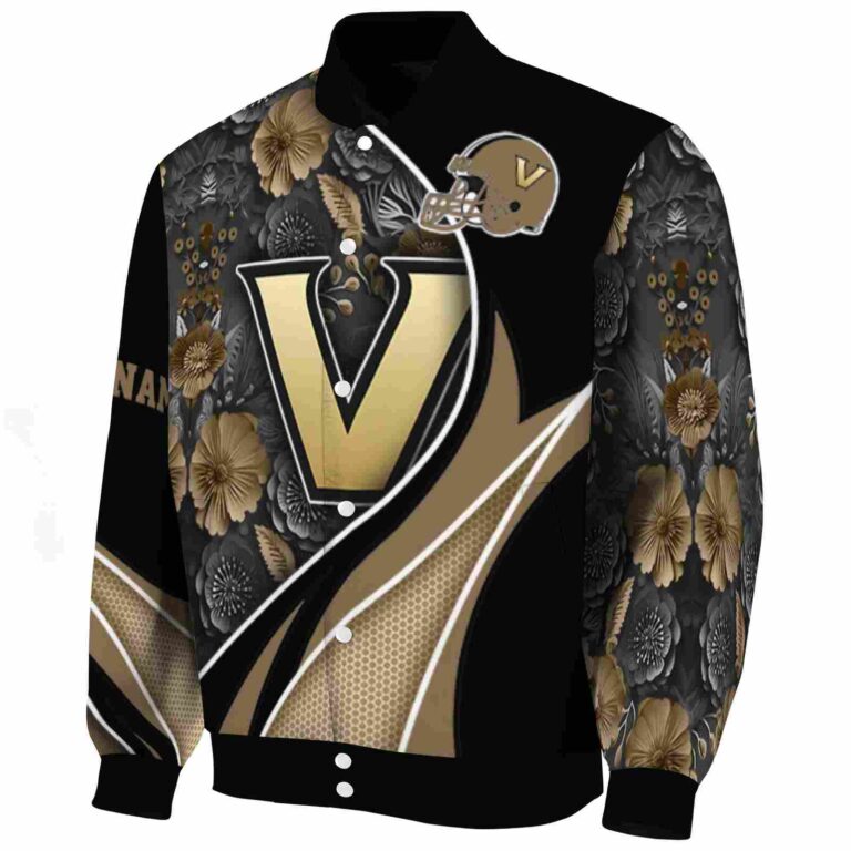 custom vanderbilt commodores floral print black jacket best selling jacketwow
