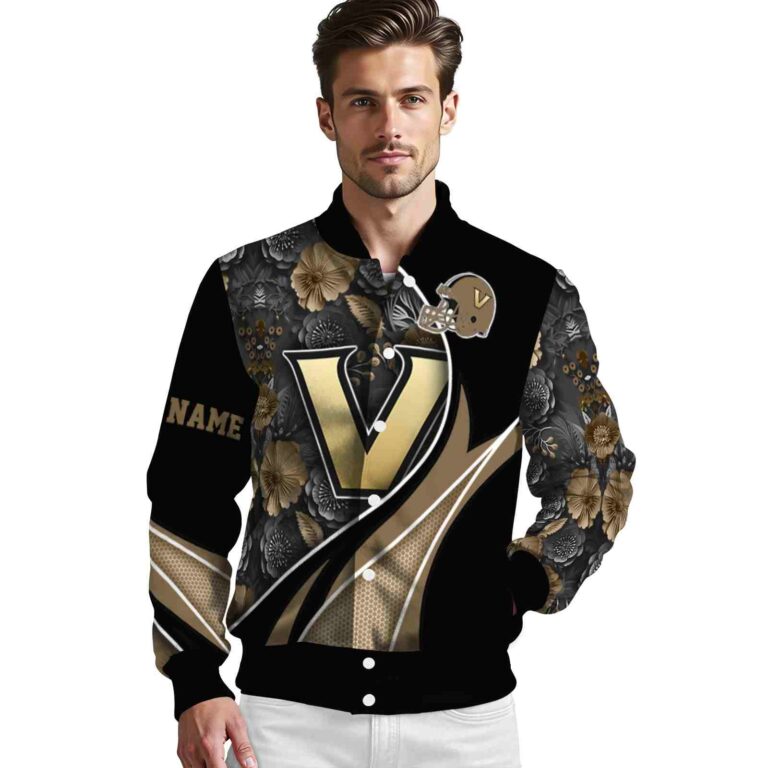 custom vanderbilt commodores floral print black jacket high quality jacketwow