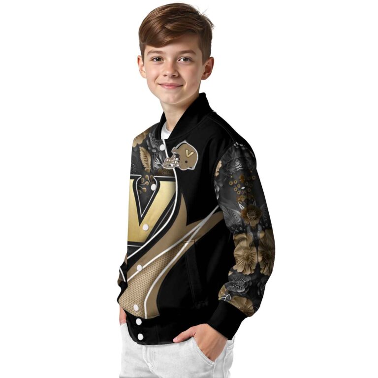 custom vanderbilt commodores floral print black jacket trendy jacketwow