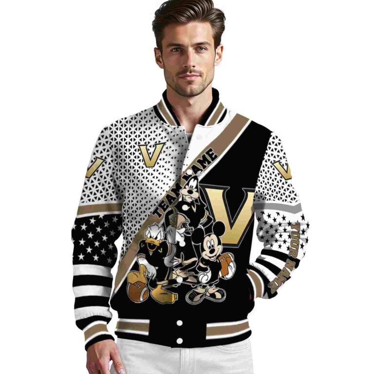 custom vanderbilt commodores mickey donald goofy black white jacket high quality jacketwow