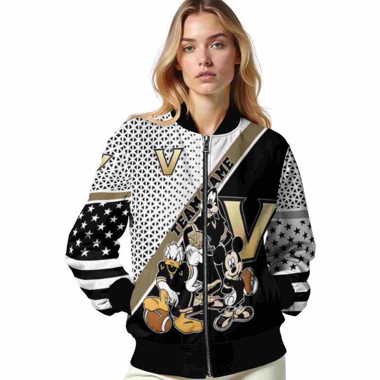 custom vanderbilt commodores mickey donald goofy black white jacket latest model jacketwow