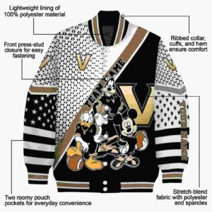 custom vanderbilt commodores mickey donald goofy black white jacket new arrival jacketwow