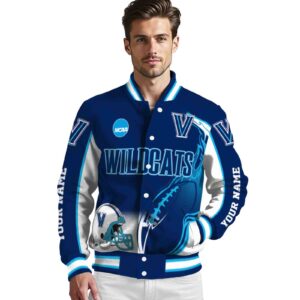 custom villanova wildcats flaming football navy white jacket high quality jacketwow
