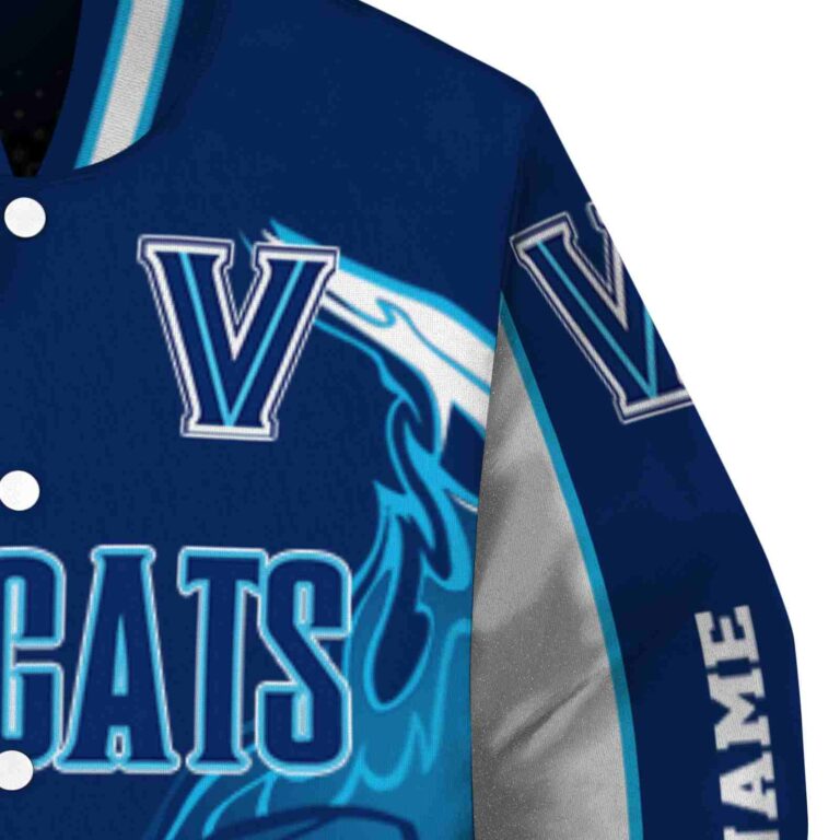 custom villanova wildcats flaming football navy white jacket premium grade jacketwow