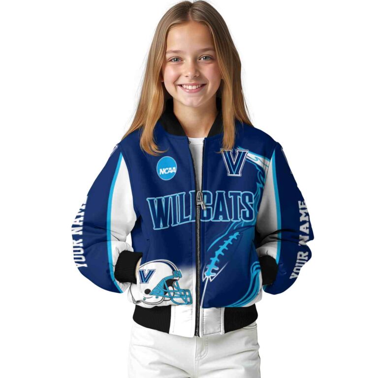custom villanova wildcats flaming football navy white jacket top rated jacketwow