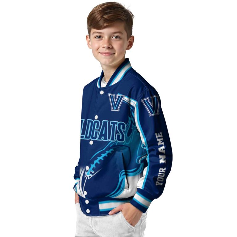custom villanova wildcats flaming football navy white jacket trendy jacketwow