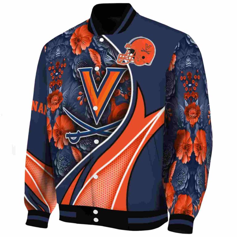 custom virginia cavaliers floral print blue jacket best selling jacketwow