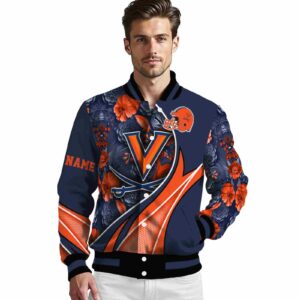 custom virginia cavaliers floral print blue jacket high quality jacketwow