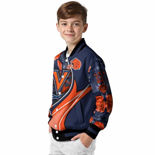 custom virginia cavaliers floral print blue jacket trendy jacketwow