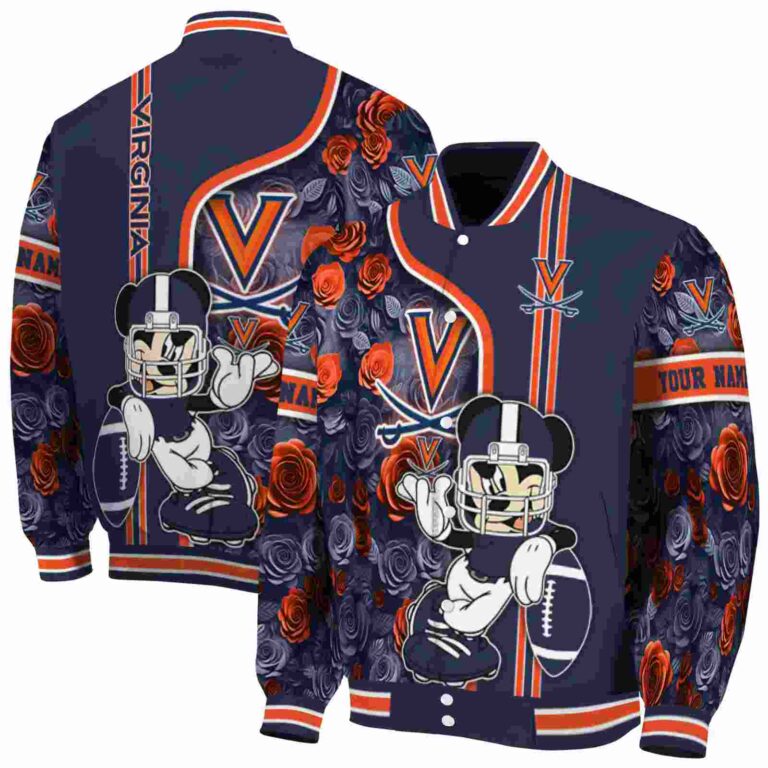 custom virginia cavaliers rose mickey blue jacket fashion forward jacketwow
