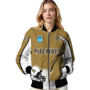 custom wake forest demon deacons flaming football gold white jacket latest model jacketwow