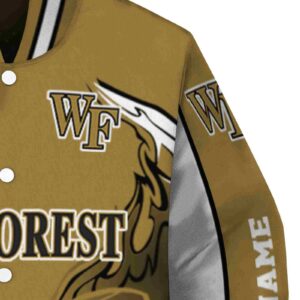 custom wake forest demon deacons flaming football gold white jacket premium grade jacketwow