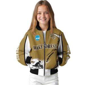 custom wake forest demon deacons flaming football gold white jacket top rated jacketwow