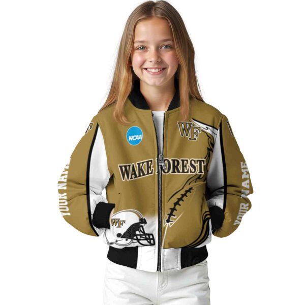 custom wake forest demon deacons flaming football gold white jacket top rated jacketwow