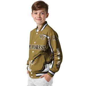 custom wake forest demon deacons flaming football gold white jacket trendy jacketwow