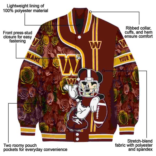custom washington commanders rose mickey burgundy jacket new arrival jacketwow