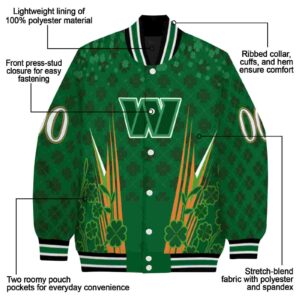 custom washington commanders shamrock pattern green jacket new arrival jacketwow