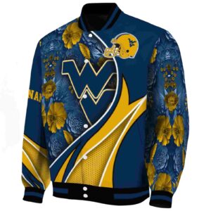 custom west virginia mountaineers floral print blue jacket best selling jacketwow