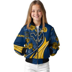 custom west virginia mountaineers floral print blue jacket top rated jacketwow