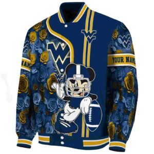 custom west virginia mountaineers rose mickey blue jacket best selling jacketwow