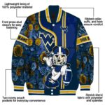 custom west virginia mountaineers rose mickey blue jacket best selling jacketwow