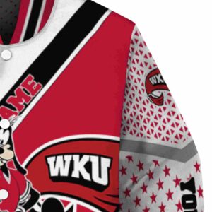 custom western kentucky hilltoppers mickey donald goofy red white jacket premium grade jacketwow