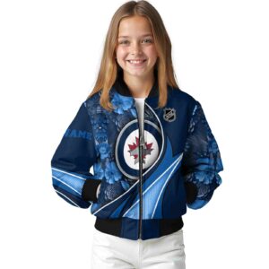 custom winnipeg jets floral print blue jacket top rated jacketwow