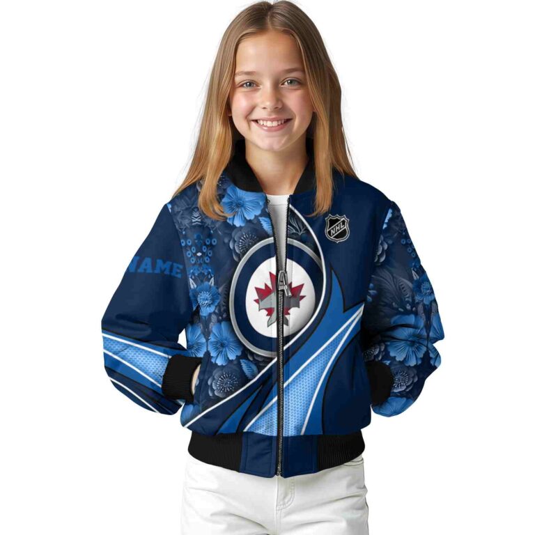 custom winnipeg jets floral print blue jacket top rated jacketwow