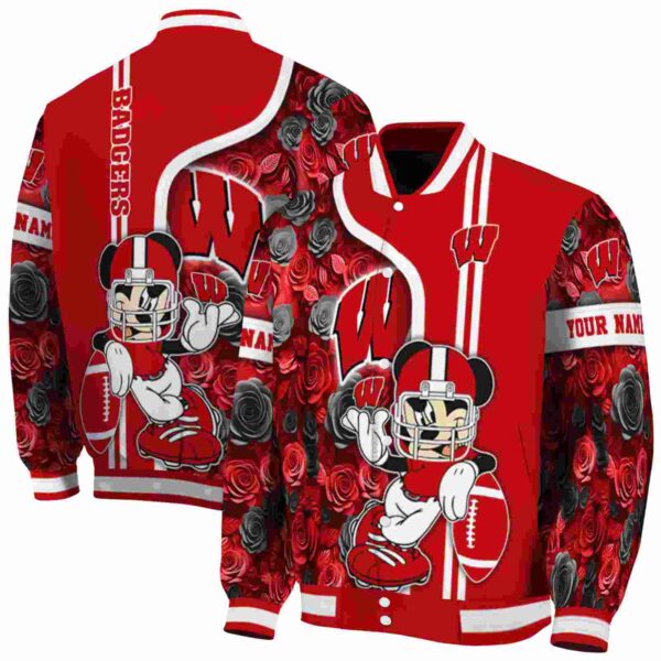 custom wisconsin badgers rose mickey red jacket fashion forward jacketwow