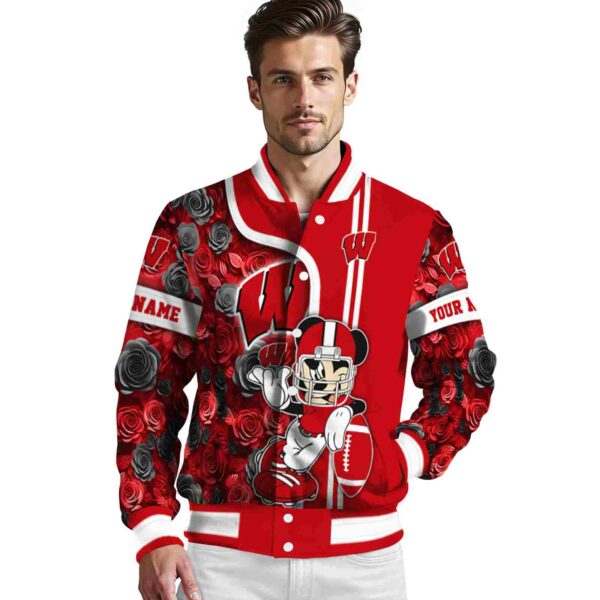 custom wisconsin badgers rose mickey red jacket high quality jacketwow