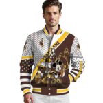custom wyoming cowboys mickey donald goofy brown white jacket best selling jacketwow