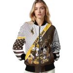 custom wyoming cowboys mickey donald goofy brown white jacket best selling jacketwow