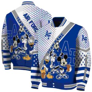 customized air force falcons mickey donald goofy blue white jacket fashion forward jacketwow