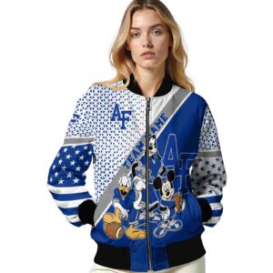 customized air force falcons mickey donald goofy blue white jacket latest model jacketwow