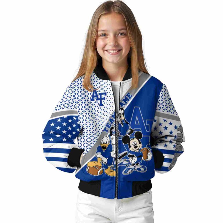customized air force falcons mickey donald goofy blue white jacket top rated jacketwow