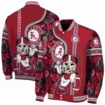 customized alabama crimson tide rose mickey crimson jacket best selling jacketwow