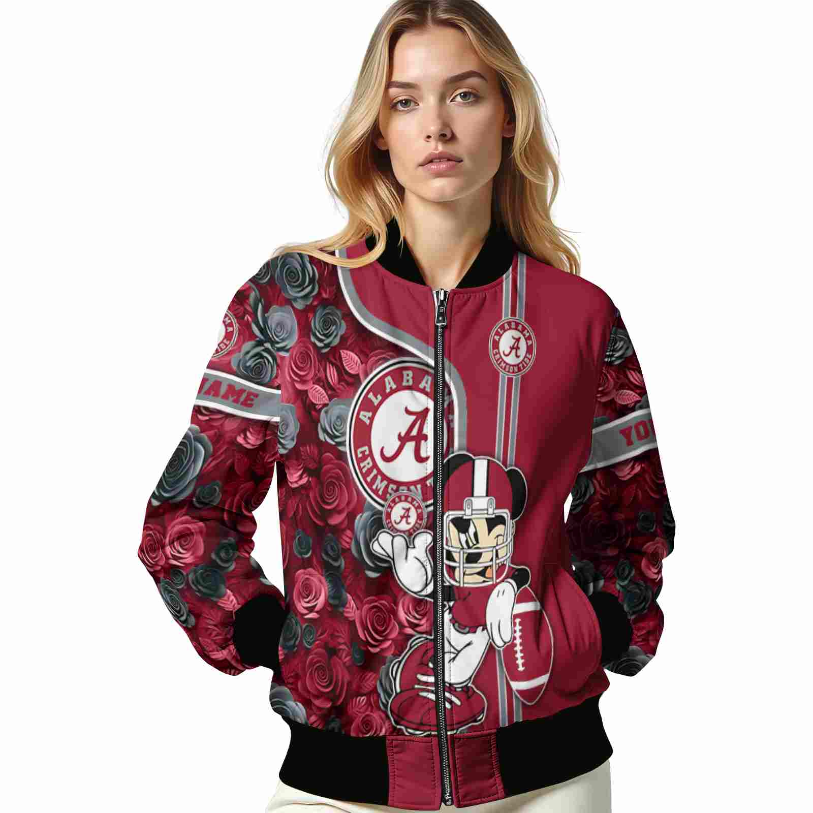 customized alabama crimson tide rose mickey crimson jacket latest model jacketwow customized alabama crimson tide rose mickey crimson jacket latest model jacketwow