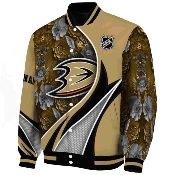 customized anaheim ducks floral print gold jacket best selling jacketwow