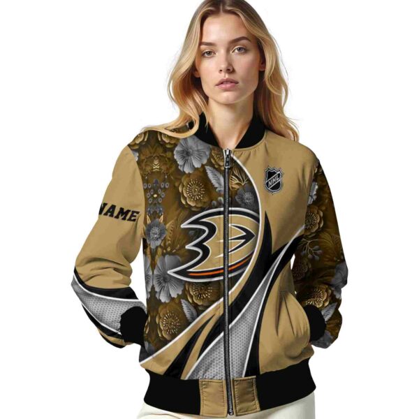 customized anaheim ducks floral print gold jacket latest model jacketwow