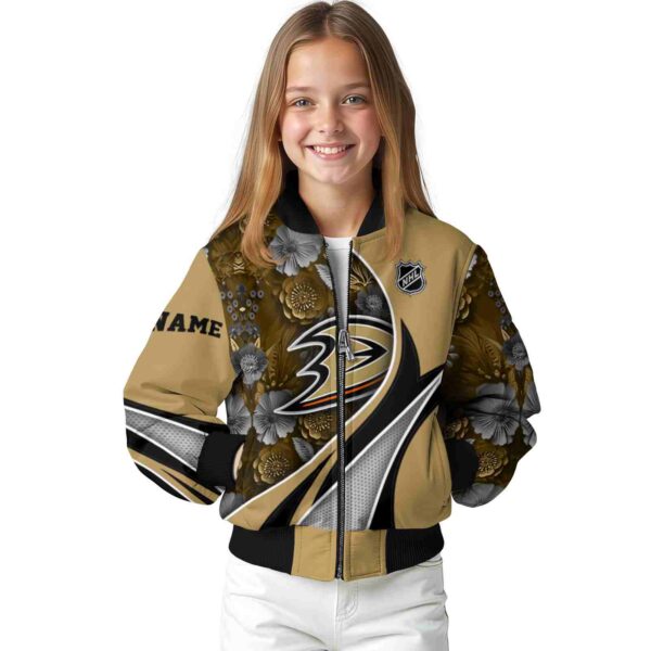 customized anaheim ducks floral print gold jacket top rated jacketwow