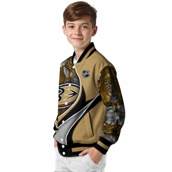 customized anaheim ducks floral print gold jacket trendy jacketwow