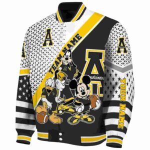 customized appalachian state mountaineers mickey donald goofy black white jacket best selling jacketwow